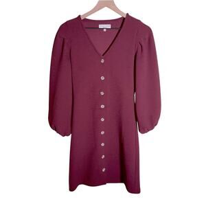 Madewell Plum Button-Front Mini Dress